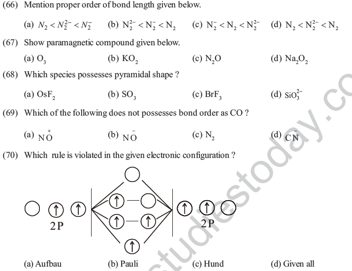 NEET UG Chemistry Chemical Bonding MCQs, Multiple Choice Questions